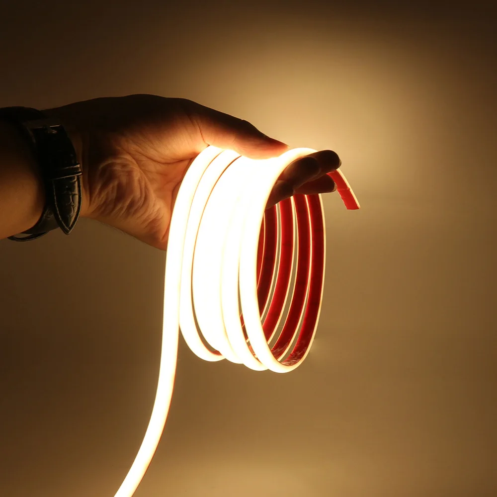 IP68 Waterproof COB LED Neon Strip Light 5m 10m 15m 20m 0.5m 12V 24V 320LED Flexible Tape Silicone Tube Lamp Liner Lighting RA90