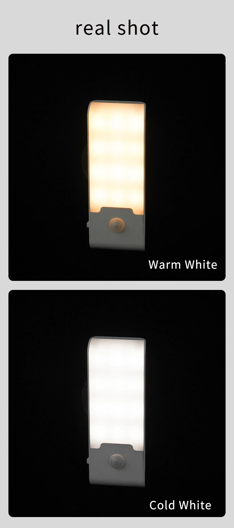 Motion Sensor LED Night Light Rechargeable Night Lamp Bedside Portable Kitchen Cabinet Night Lights for Bedroom Stairs Hallway