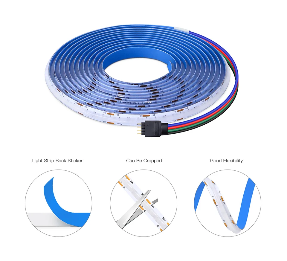 ZigBee W/WW/RGB LED Strip Smart Tuya Alexa Lights USB 5V Dimmable COB Neon Tape With LED Controller Home Room Bedroom Decoration