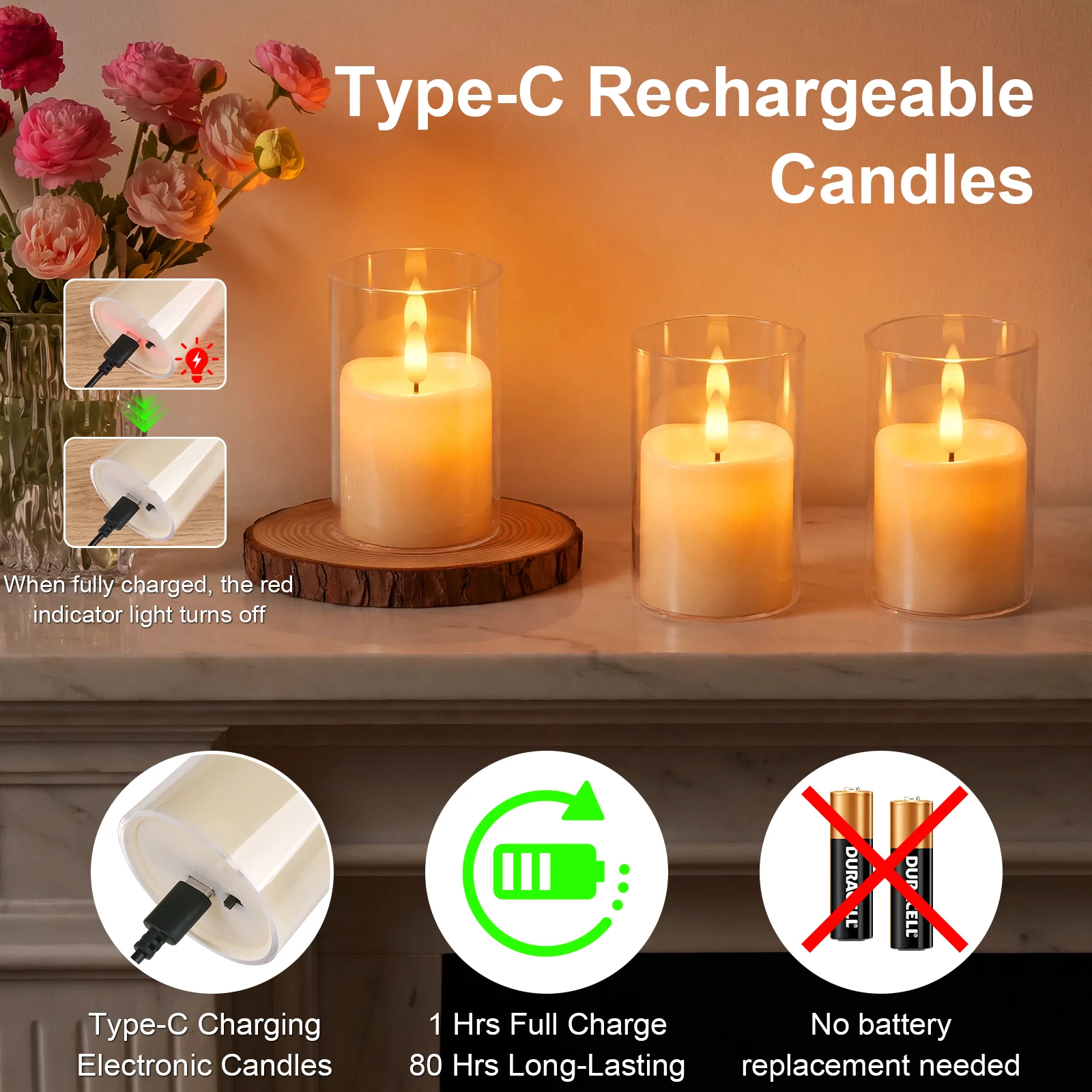 Flickering Flameless LED Pillar Candle Lights with Remote & Embedded Star String for Wishing Wedding Christmas Party Home Decor