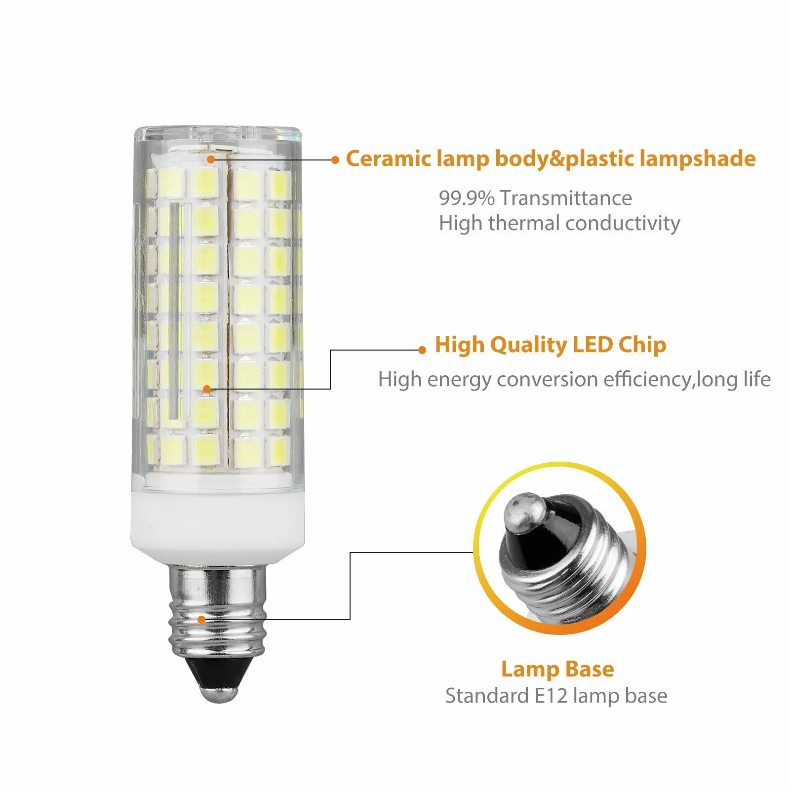 BA15D/E17 Dimmable LED Lights 102 LEDs Corn Bulbs 9W Replace 80W Halogen Lamps Candelabra Base 220V 110V for Home Living Room