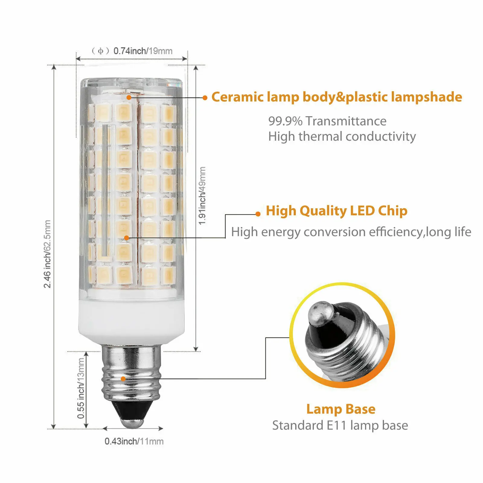 BA15D/E17 Dimmable LED Lights 102 LEDs Corn Bulbs 9W Replace 80W Halogen Lamps Candelabra Base 220V 110V for Home Living Room