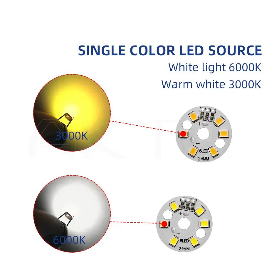 10 Pcs/lot Round LED Light Board DC 5V 3W Low Voltage 5730 2835 SMD 6 LEDs 3000K Warm or White 6000K Dimmable Bulb Lamp Panel