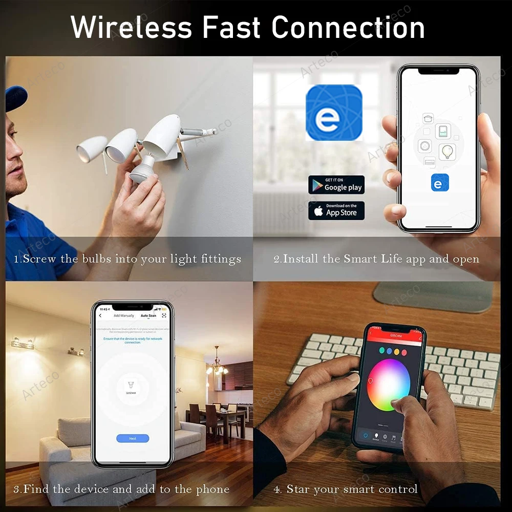 Ewelink GU10 Zigbee LED Bulbs WiFi Smart LED Lamp RGB CW WW Ewelink App Control Led Light Bulb Works With Alexa Google Yandex