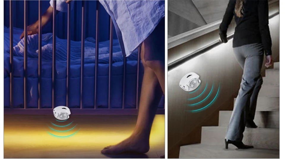 1M-5M PIR Motion Sensor LED Strip Lights IP65 Waterproof DC 12V Light Strip For Stairs Wardrobe Closet Kitchen Smart On/Off Lamp