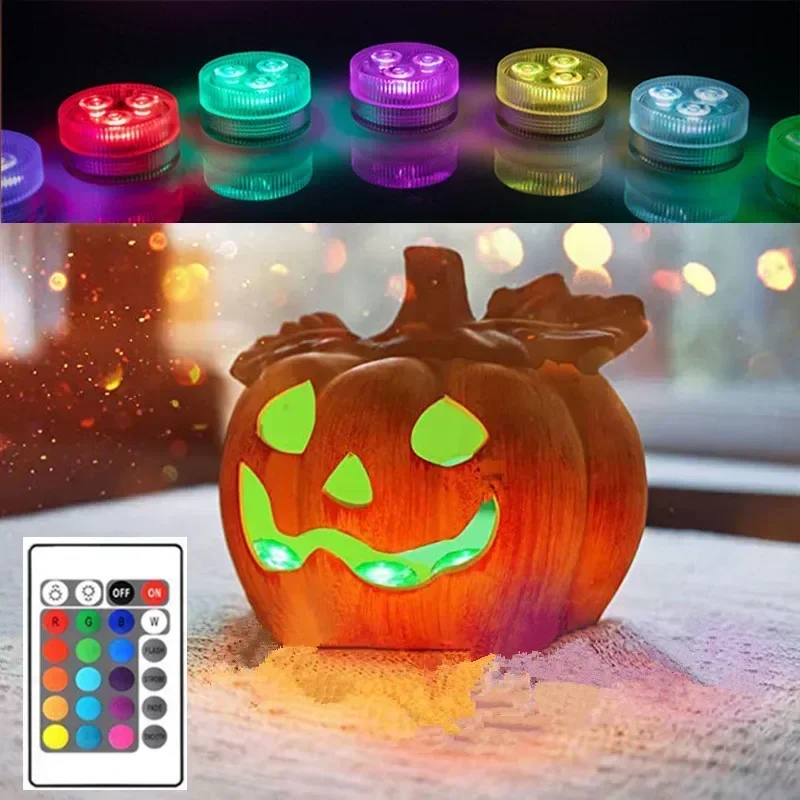 3leds RGB Led Submersible Light Underwater Night Lamp Battery Operated Garden Swimming Pool Light for Wedding Party Vase Bowl