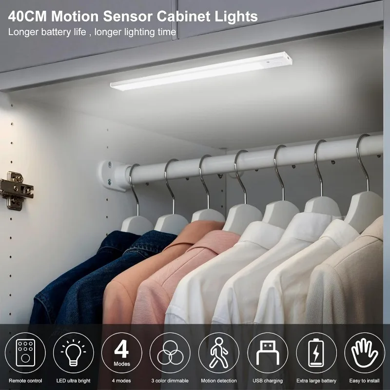 LED Night Light Motion Sensor USB Rechargeable Night Lamp 1500mAh For Room Kitchen Cabinet Staircase Corridor Lighting