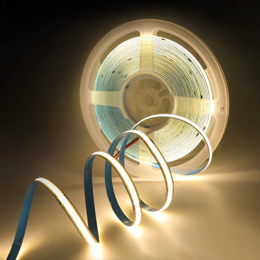 5V 12V 24V COB LED Strip Light 320 480 384 528 LEDs Flexible Tape 5mm 3mm 8mm PCB Warm Natural White High Density Linear Lights