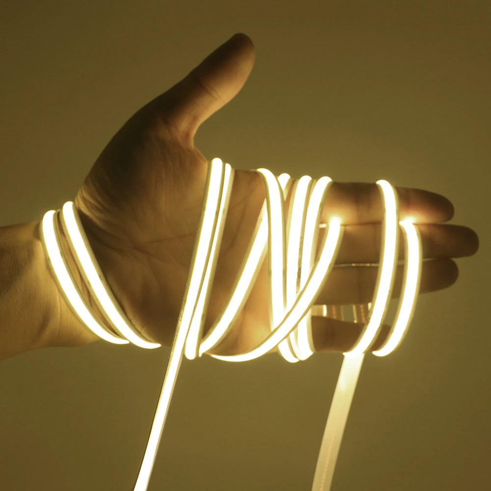 5V 12V 24V COB LED Strip Light 320 480 384 528 LEDs Flexible Tape 5mm 3mm 8mm PCB Warm Natural White High Density Linear Lights