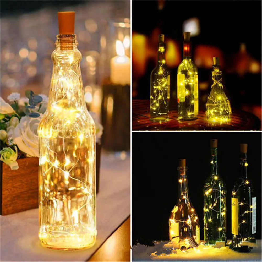 3/5/10/20pcs Battery Powered Cork Bottle Light 2m 20LED Light Bar Light Birthday Party Wine Bottle Stopper Light With Battery