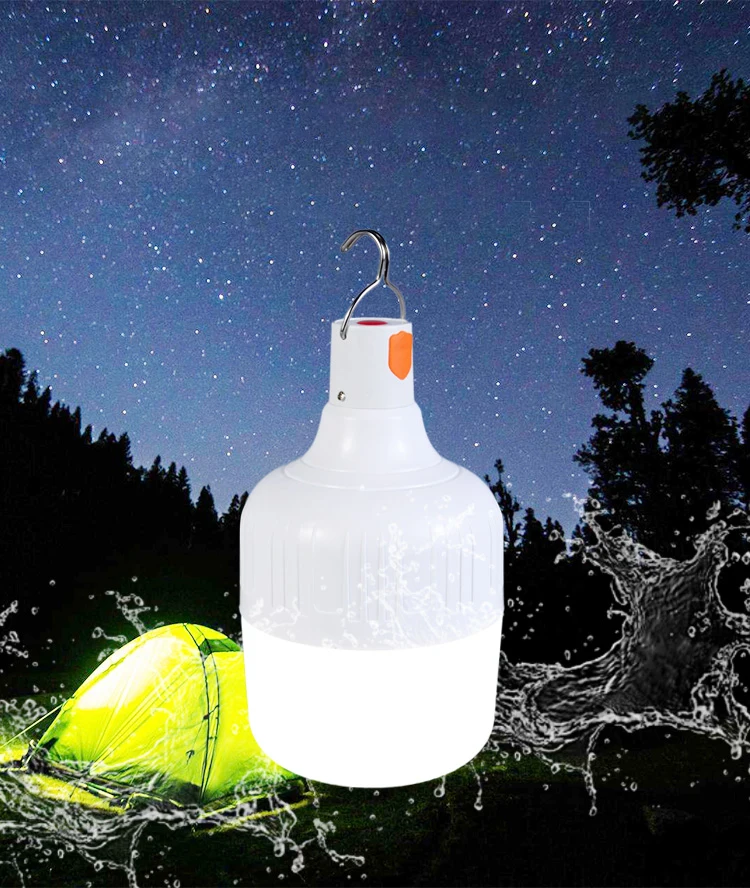 Outdoor LED Bulb USB Rechargeable Mobile Lamp Super Bright Portable Tent Market Hook Up Night Lights Camping Emergency Lights