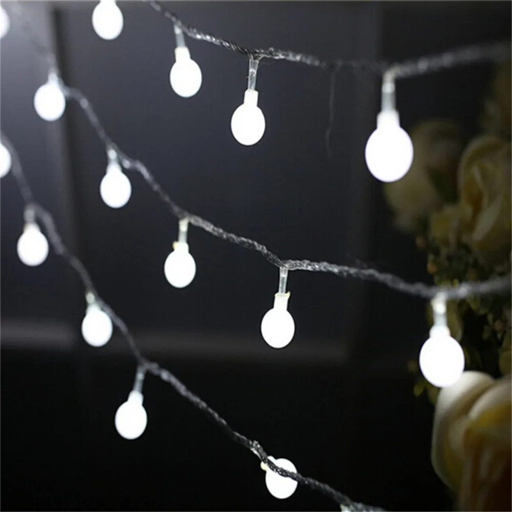 5M 10M 20M 30M 50M Cherry Balls LED Fairy String Lights 220V 110V Operated Wedding Christmas Outdoor Room Garland Decoration