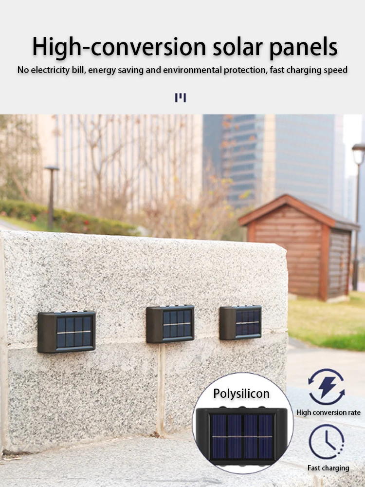 Solar LED Outdoor Light Solar Lighting Sensor Lamp Streetlights Exterior Garden Decoration Garland Waterproof Solar Wall Light