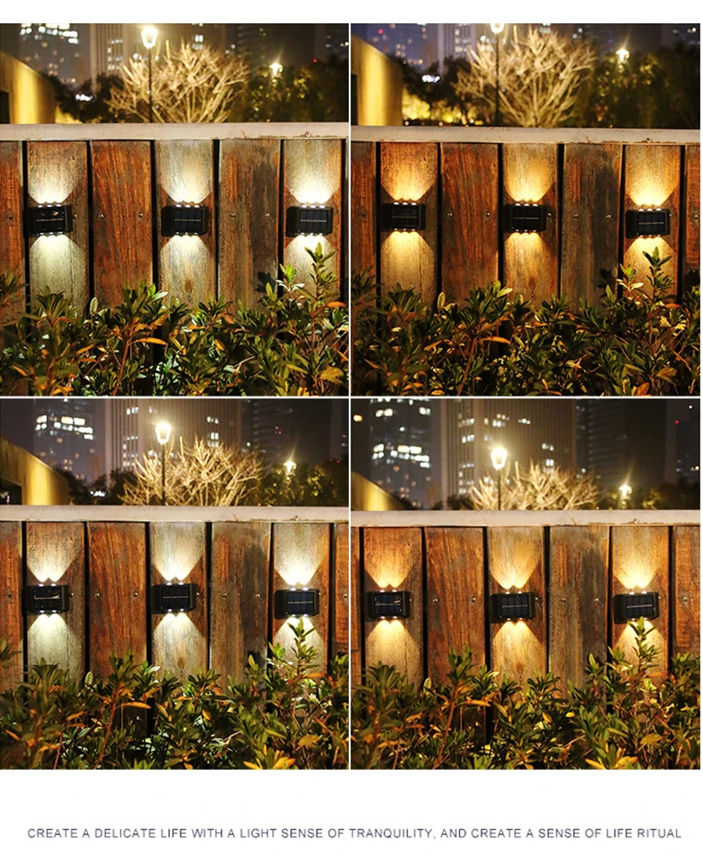 Solar LED Outdoor Light Solar Lighting Sensor Lamp Streetlights Exterior Garden Decoration Garland Waterproof Solar Wall Light