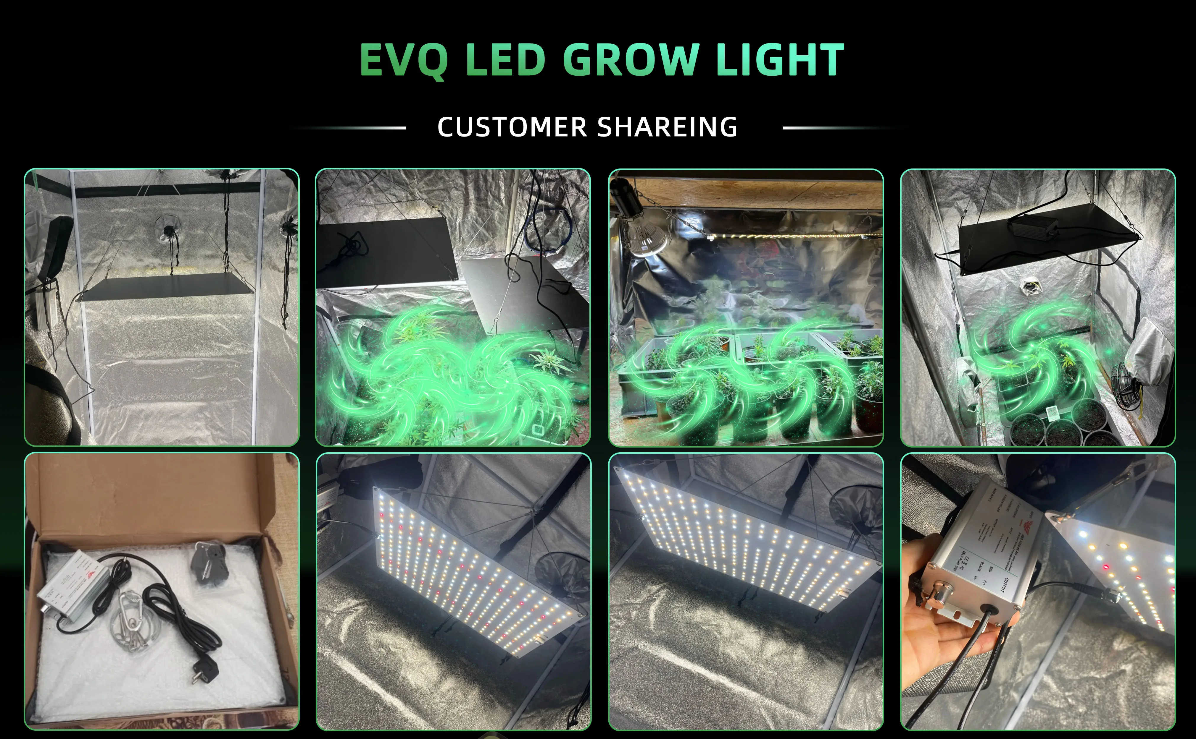 LED Grow Light 850W SM LM281b+ Diodes Quiet Fanless Full Spectrum Grow Light High PPFD For 5x5FT Coverage, Veg and Blooming
