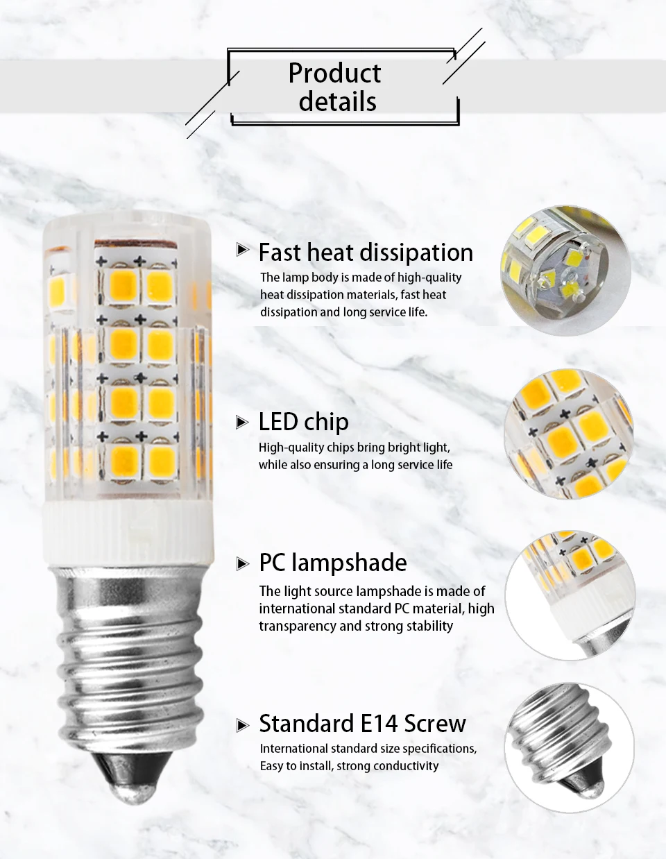 10pcs LED Lamp E14 Crystal Candle Bulb SMD2835 3W 5W 7W 9W for Chandeliers Lighting AC 220V 240V