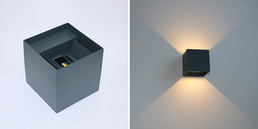 Outdoor Waterproof Wall Lamp Modern Square Aluminum Black White Gray Wall Lighting Porch Courtyard Lamp Exterior Wall Fixture