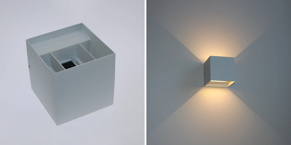 Outdoor Waterproof Wall Lamp Modern Square Aluminum Black White Gray Wall Lighting Porch Courtyard Lamp Exterior Wall Fixture