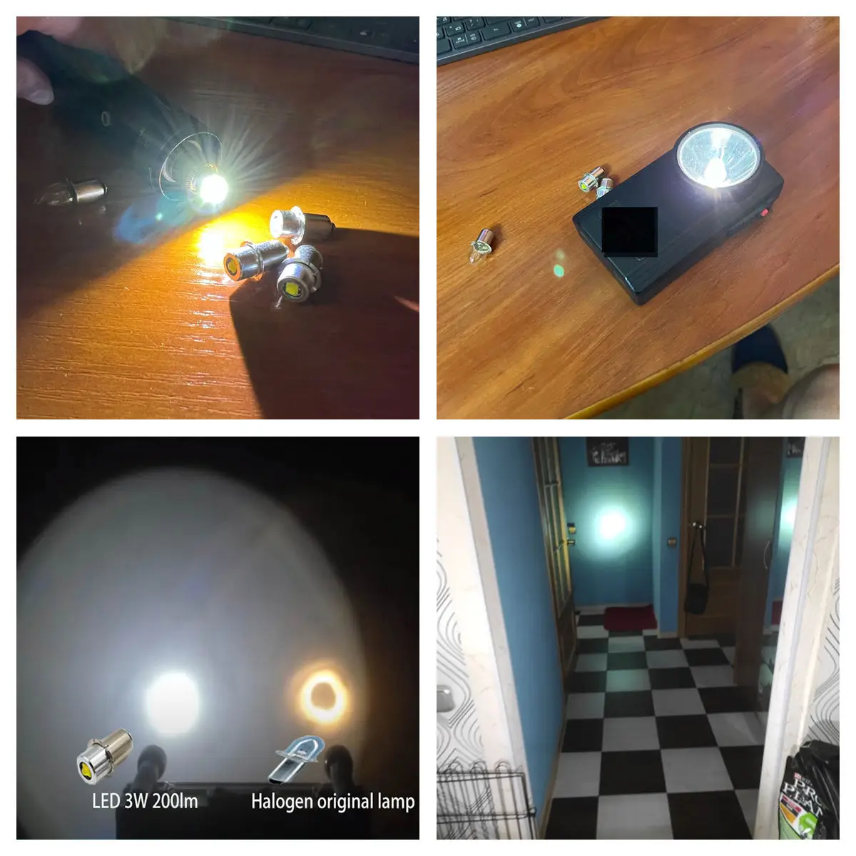 P13.5S Pr2 LED Bulb 3W Upgrade LED Flashlight Bulb Maglite LED Conversion Kit Mag Light LED Bulb 2-16 C&D Cells Maglite Torch