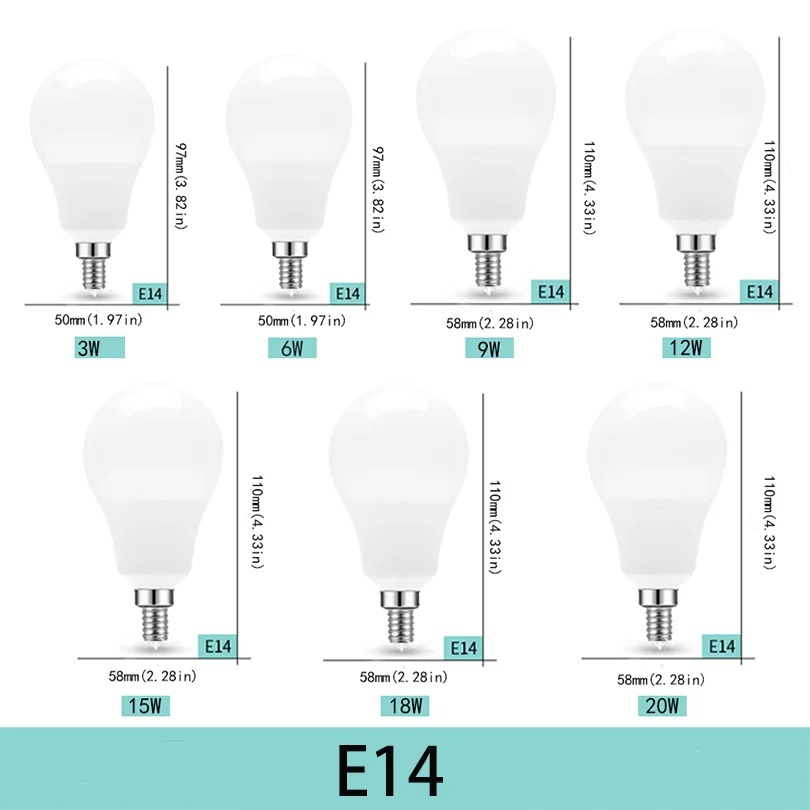 10pcs 110V LED Bulb Lamps E26 E27 E14 120V 3W 6W 9W 12W 15W 18W 20W Lampada Bombilla Table Light Lighting Living Room