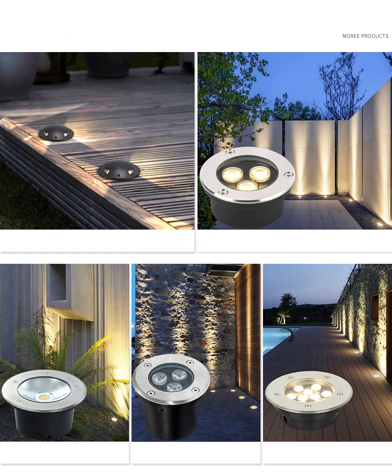 Thin IP67 Waterproof LED Light Garden Underground 3W 5W 9W Outdoor Buried Garden Path Spot Recessed Lighting 220V DC12V24V