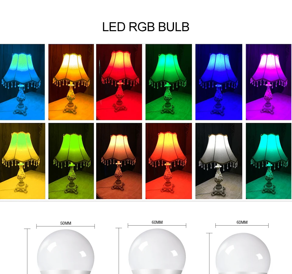 LED E27 RGB Lamp Spotlight Bulb AC 85-265V LED 15W 10W 4W IR Remote Control Led Bulb Smart Led RGBW Lamp Home Decor