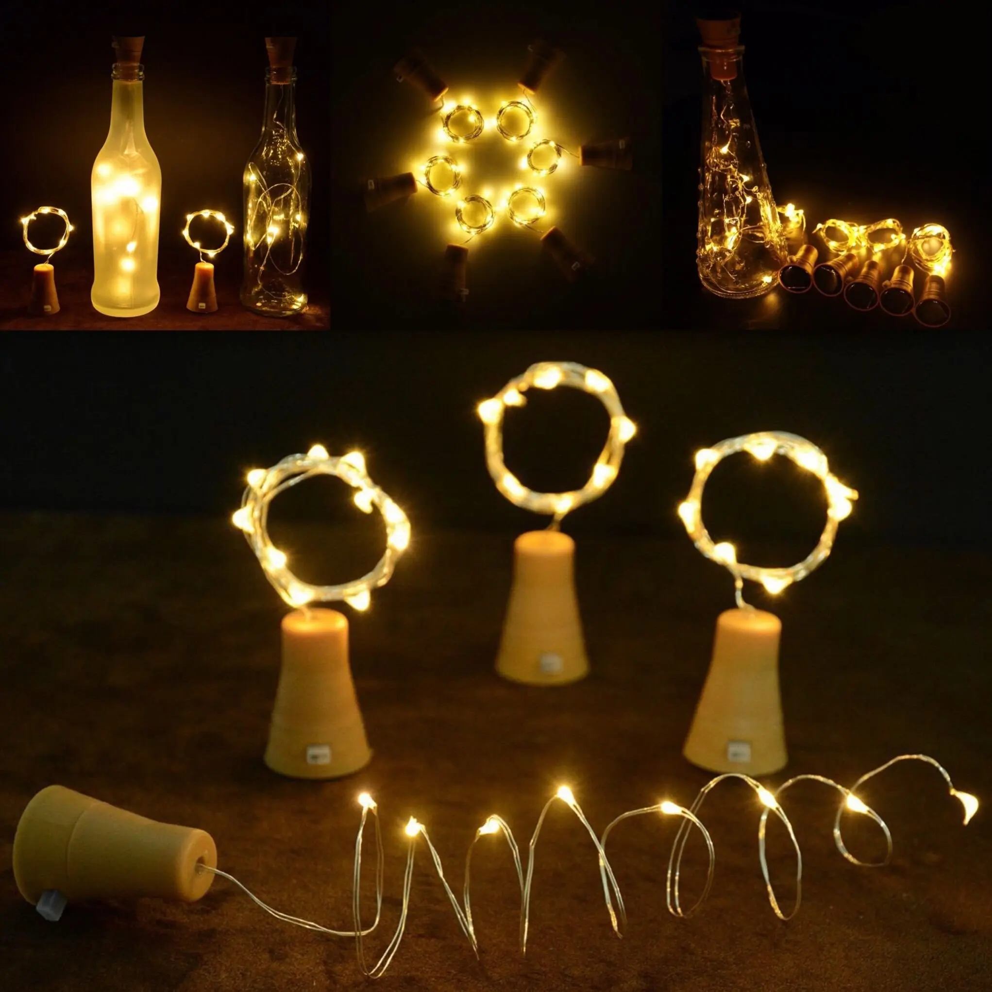 LED Solar Powered Bottle Stopper Light String Outdoor Waterproof Solar Garland Lights For Home Room Garden Wedding Party Decora