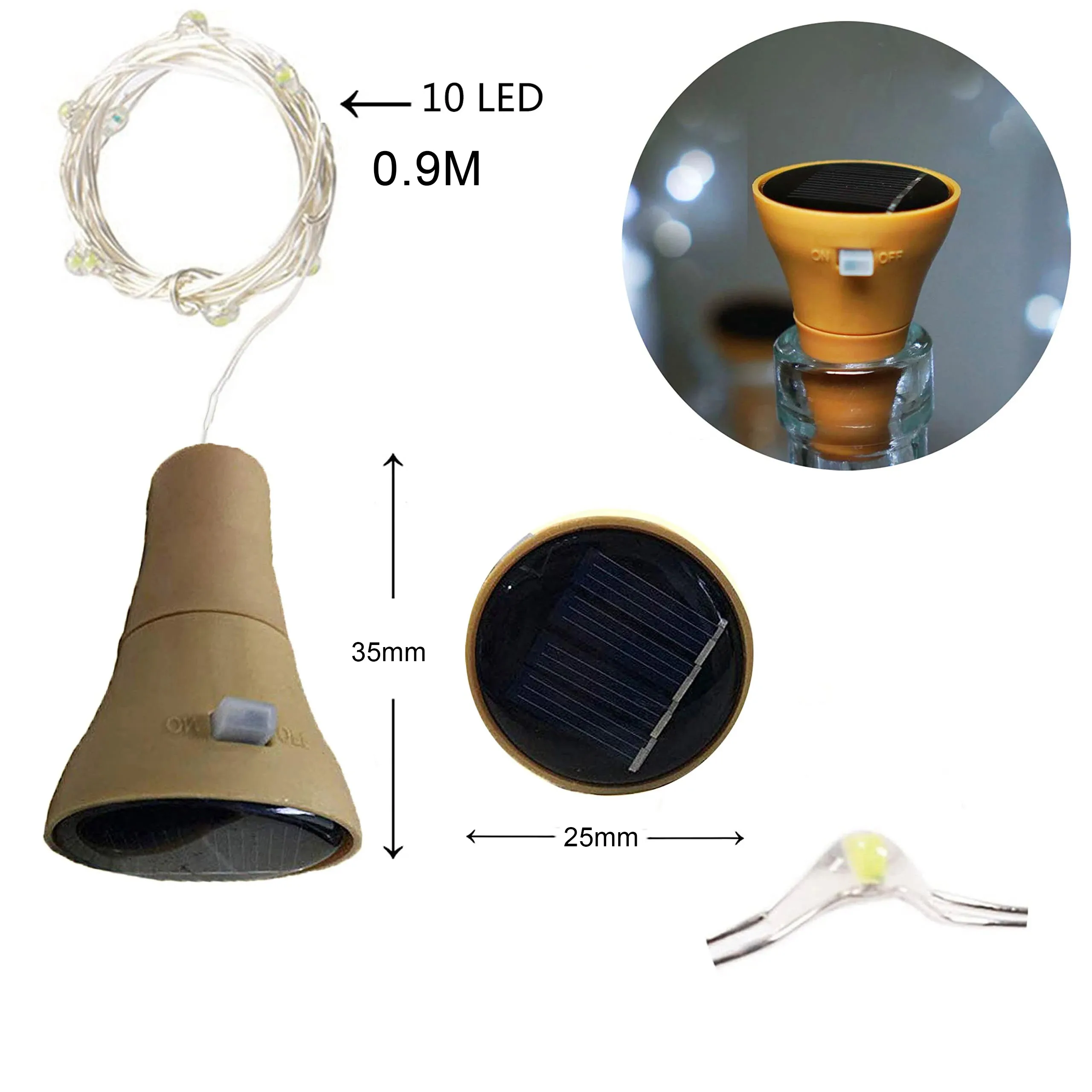 LED Solar Powered Bottle Stopper Light String Outdoor Waterproof Solar Garland Lights For Home Room Garden Wedding Party Decora