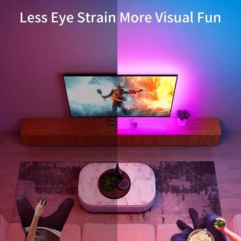 1M/3M/5M 5050 RGB Led Strip Lights Smart Application Remote Color Changing For TV LED Backlight Room Decorative Party Festival
