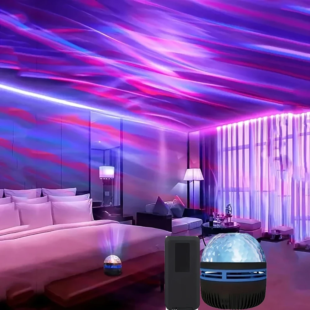 1pc Aurora Borealis Starry Sky Projector,Bedroom Night Light,USB-Powered,Multi-Color,Remote Control,For Gift,Home Decoration