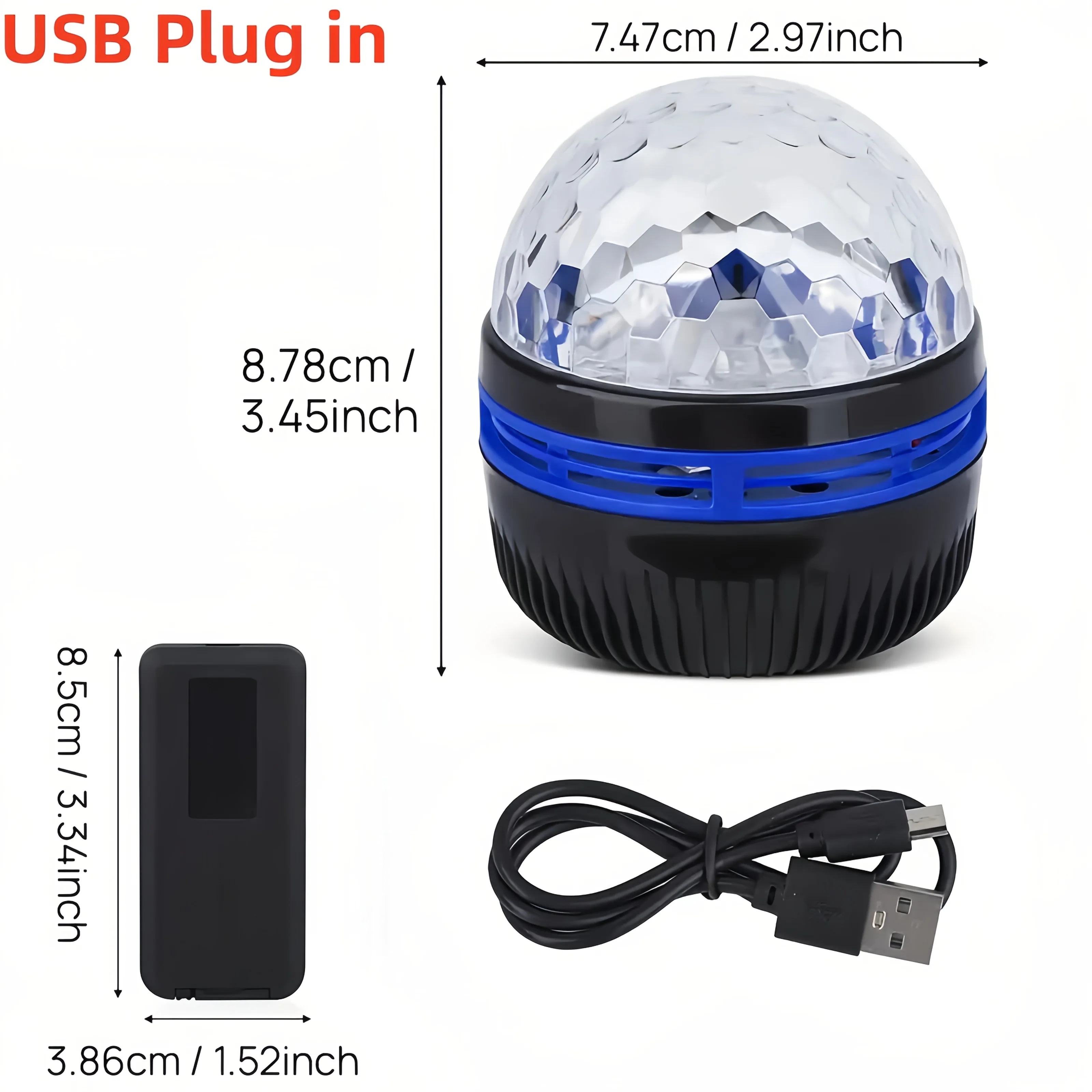 1pc Aurora Borealis Starry Sky Projector,Bedroom Night Light,USB-Powered,Multi-Color,Remote Control,For Gift,Home Decoration