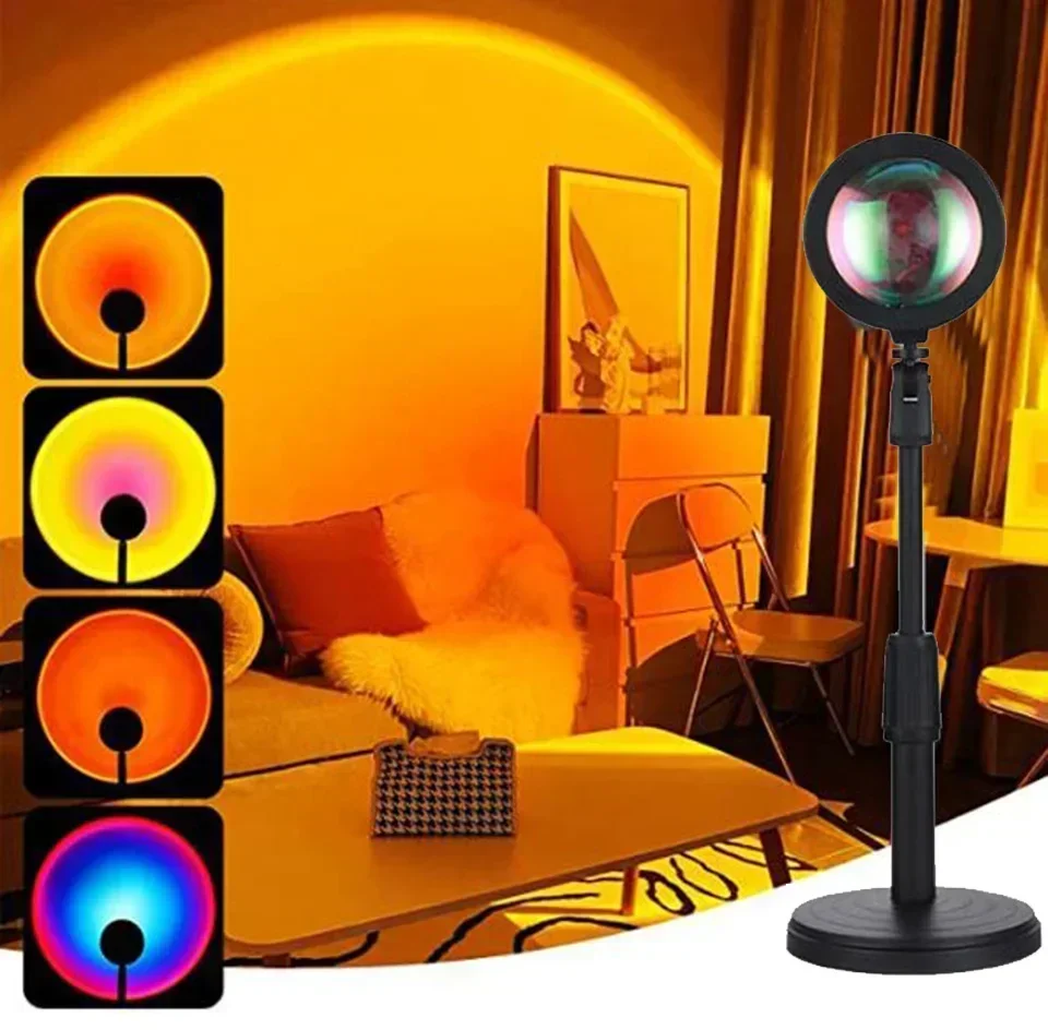 LED Sunset Lamp Nightlights USB Projector Birthday Party Decoration Mood Lights For Bedroom Living Room Wall Photography