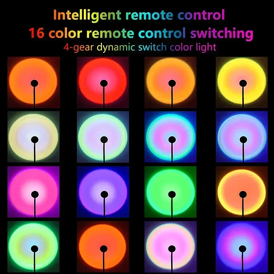 LED Sunset Lamp Nightlights USB Projector Birthday Party Decoration Mood Lights For Bedroom Living Room Wall Photography
