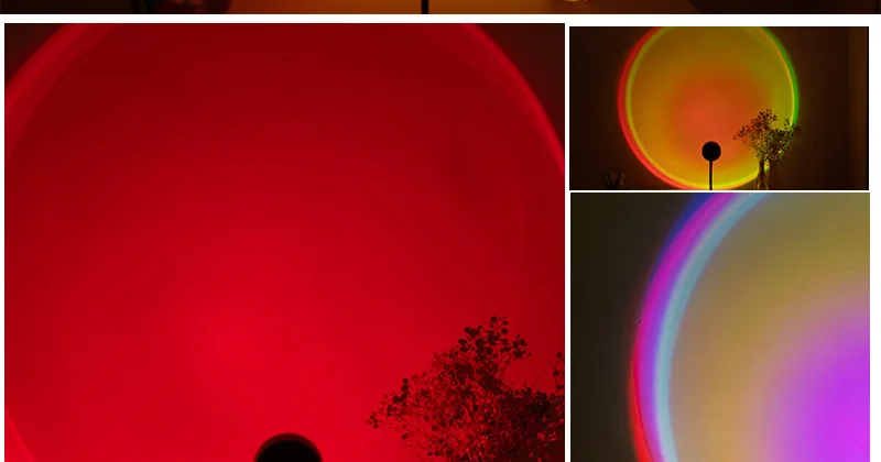 LED Sunset Lamp Nightlights USB Projector Birthday Party Decoration Mood Lights For Bedroom Living Room Wall Photography