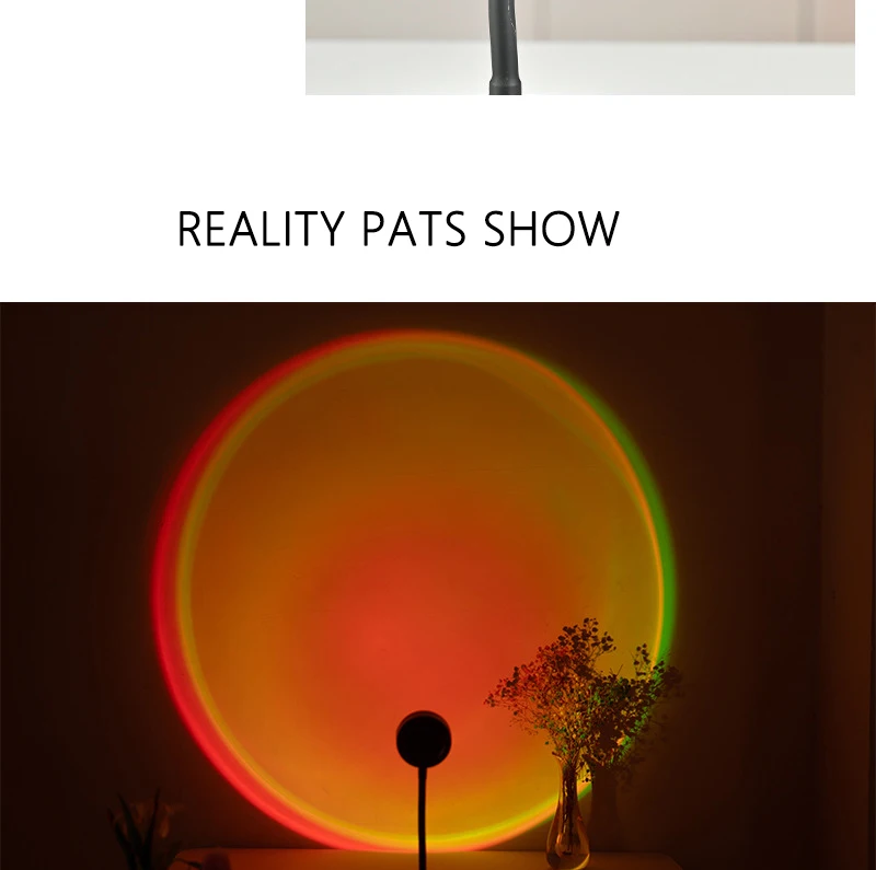 LED Sunset Lamp Nightlights USB Projector Birthday Party Decoration Mood Lights For Bedroom Living Room Wall Photography