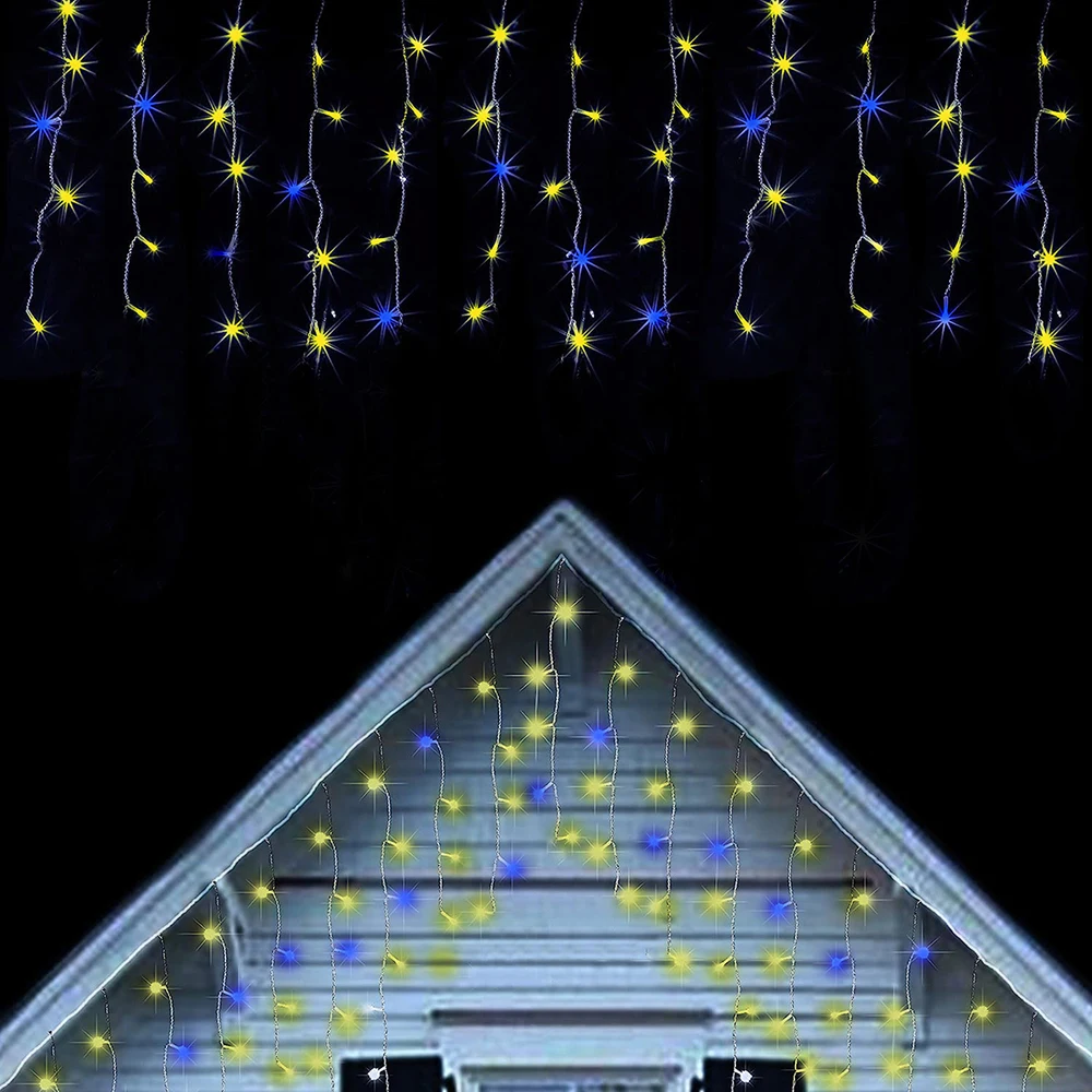 6M/12M LED Icicle String Lights Icicle Fairy Light Outdoor Garland For Christmas New Year Party Wedding Garden Patio Decoration