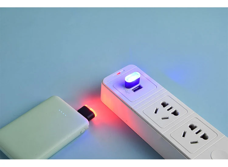 Mini USB Light LED USB Night Light Modeling Car Ambient Light Neon Interior Light Car Jewelry (5 Kinds of Light Colors)