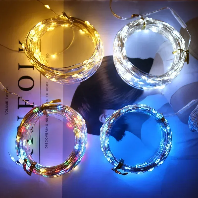 Copper Wire USB LED String Lights Garland Fairy String Light for Holiday Christmas Wedding Party Garden Patio Lights Decoration