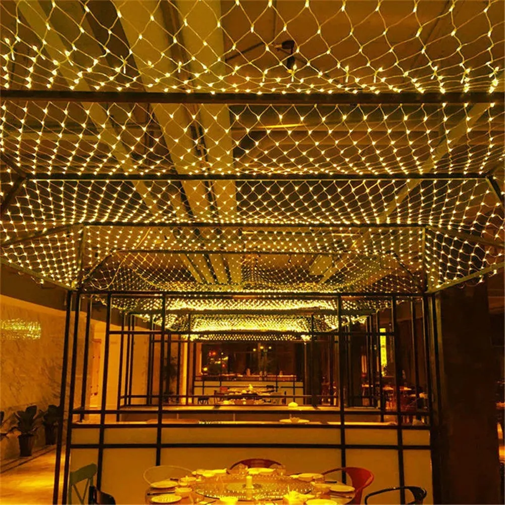 1.5MX1.5M 2x3M Garlands LED String Christmas Net Lights Fairy Xmas Party Outdoor Garden Wedding Decoration Home Curtain Decor
