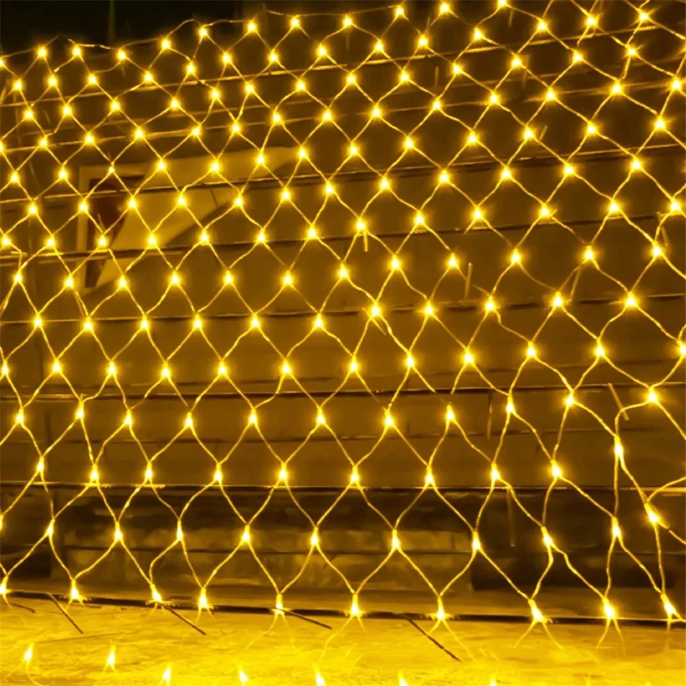 1.5MX1.5M 2x3M Garlands LED String Christmas Net Lights Fairy Xmas Party Outdoor Garden Wedding Decoration Home Curtain Decor