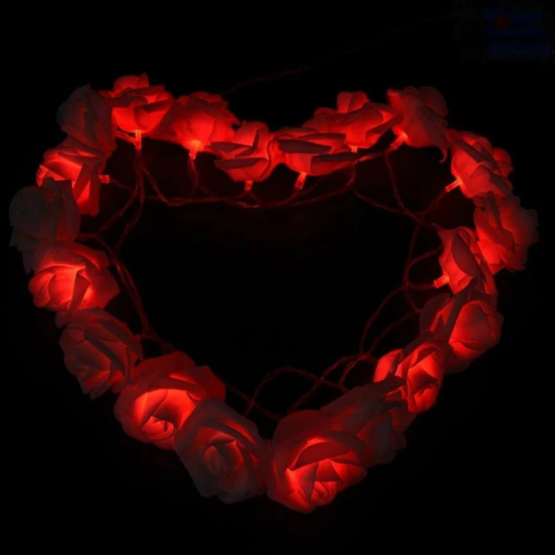 3m LED Rose String Lights for Valentine's Day Wedding Girl Heart Room Garden Decoration Night Light Christmas Fairy Lights Decor
