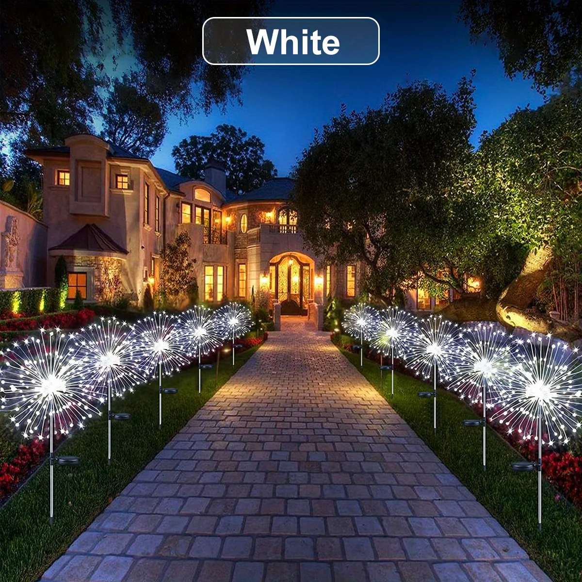 1 Pack Solar Firework Light Outdoor,IP65 Waterproof Solar Garden Flower Lights With 8 Lighting Modes For Outdoor Lighting