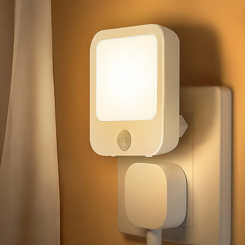 Wireless Sensor LED Night Light EU US Plug Mini Square Night Lights For Baby Children Living Room Bedroom Corridor Lighting Lamp