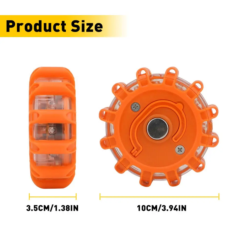 LED Road Flares Emergency Work Lights Disc Safety Flashing Roadside Magnetic Beacon Warning Light Traffic Help Flash Strobe Lamp