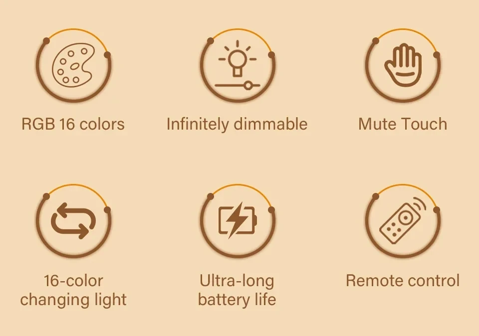 GGbingo 16 Colors LED Table Lamp - Touch & Remote Control Dimmable Rechargeable Bedside Night Lamp for Room Decor