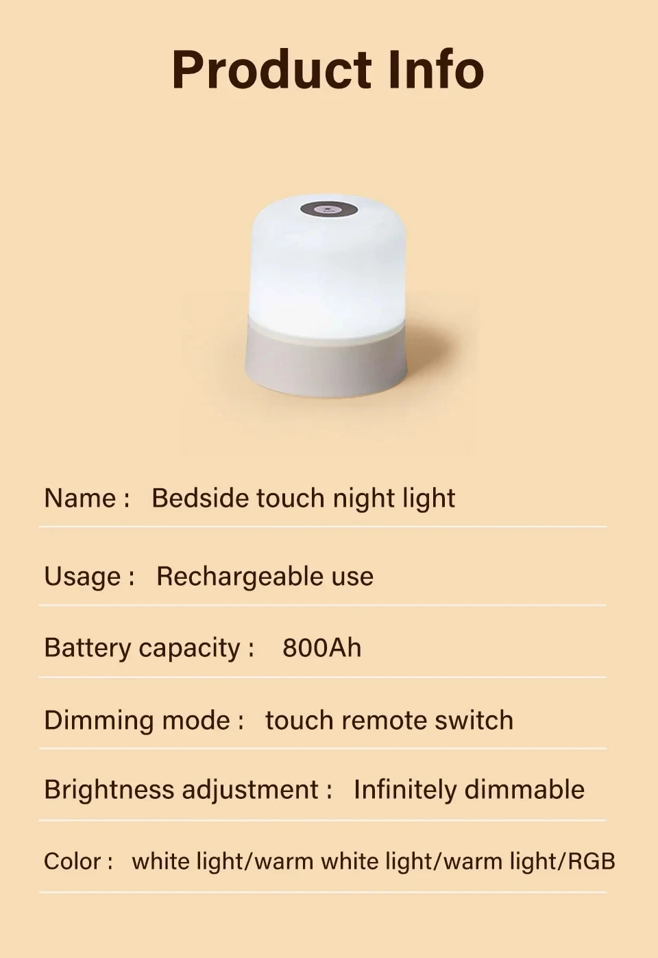 GGbingo 16 Colors LED Table Lamp - Touch & Remote Control Dimmable Rechargeable Bedside Night Lamp for Room Decor