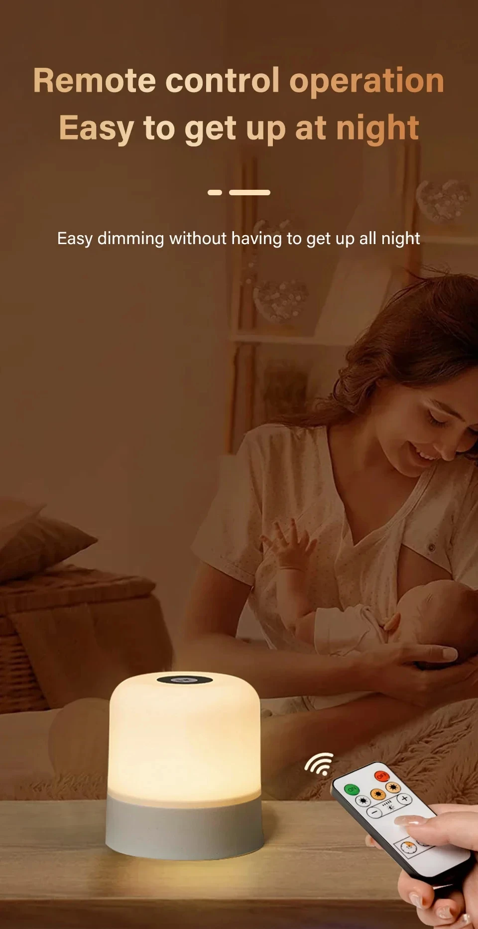 GGbingo 16 Colors LED Table Lamp - Touch & Remote Control Dimmable Rechargeable Bedside Night Lamp for Room Decor