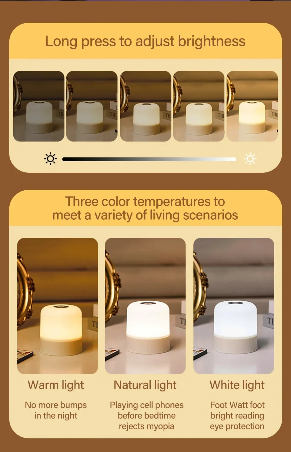GGbingo 16 Colors LED Table Lamp - Touch & Remote Control Dimmable Rechargeable Bedside Night Lamp for Room Decor