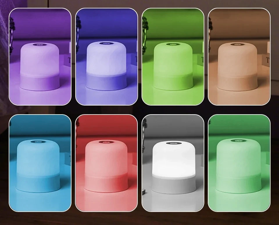 GGbingo 16 Colors LED Table Lamp - Touch & Remote Control Dimmable Rechargeable Bedside Night Lamp for Room Decor