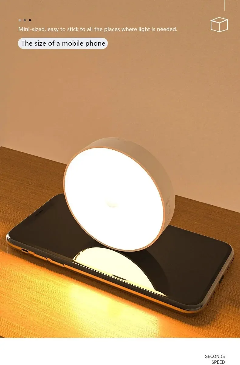 Human Intelligent Light Portable LED Night USB Charging Induction Emergency Bedside Cabinet WardrobeAutomatic Switch Lighting
